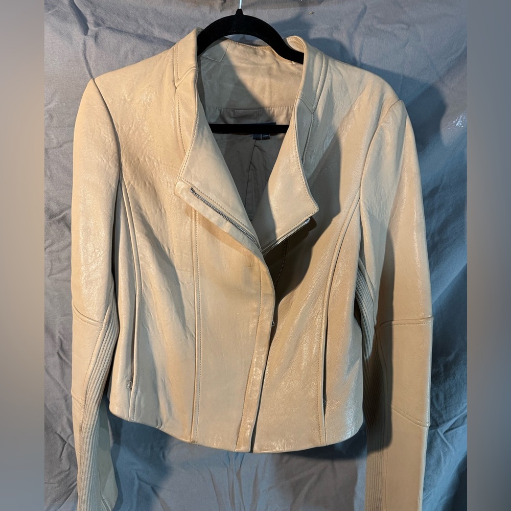 Vince Cream Leather Jacket